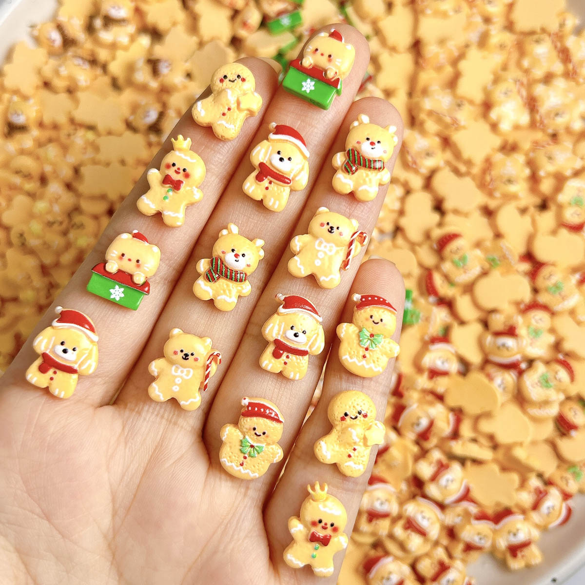 Nail Art For Men - 20 шт. кавайный рождественский пряничный человечек,