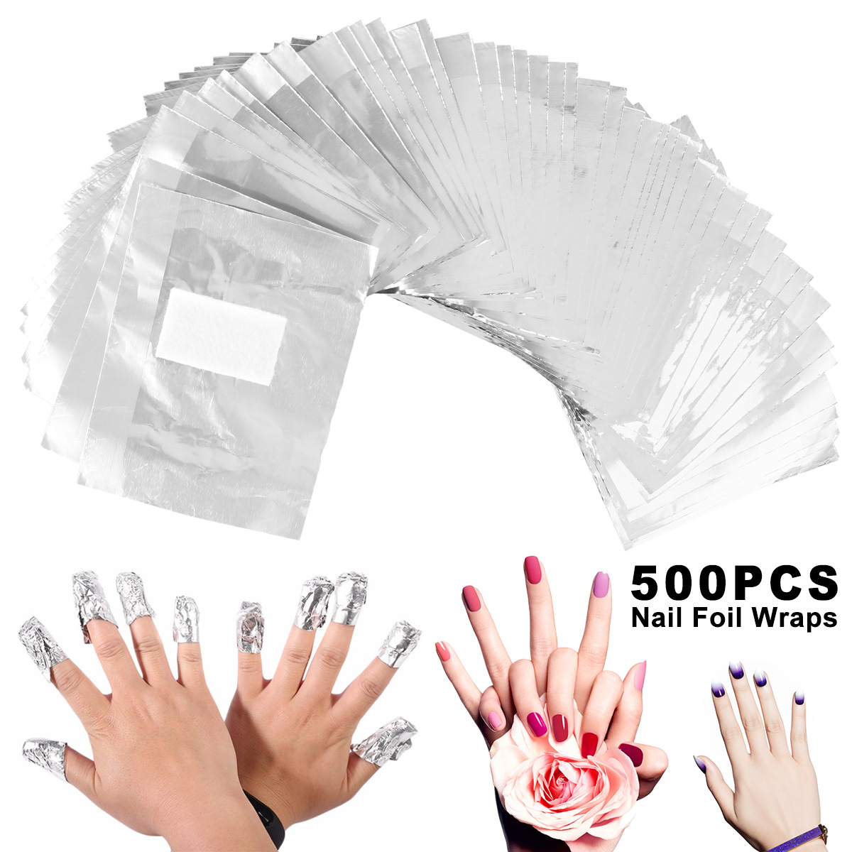 Nail Art Ideas - 500/1000 шт., алюминиевая фольга, гель для