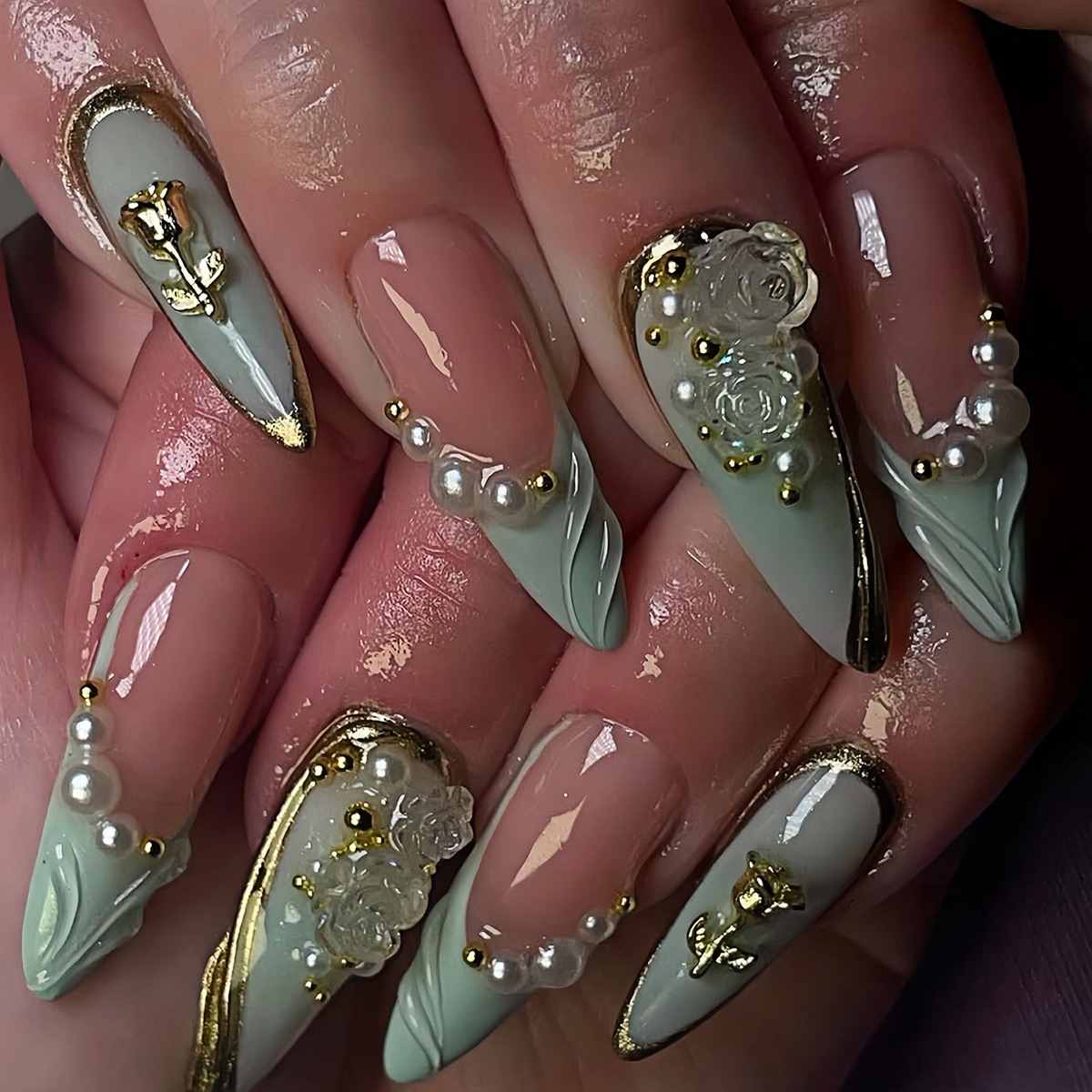 24 шт. зеленых накладных ногте – обзор и цена Nail Art Eye Cat