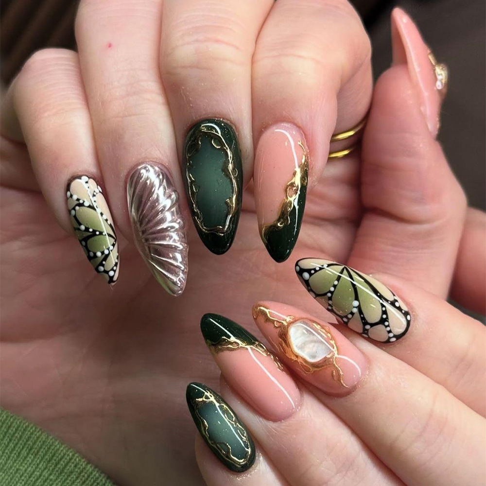 24 шт. зеленых накладных ногте – обзор и цена Nail Art Eye Cat