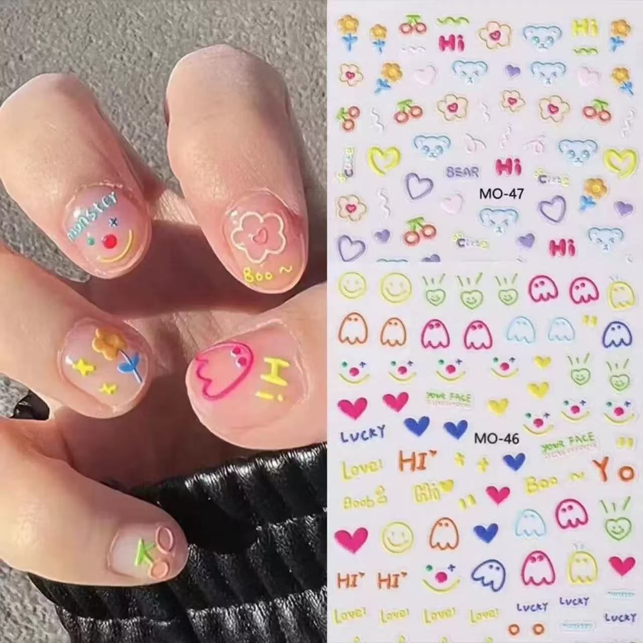 Вирусные мультяшные наклейки д – обзор и цена Nail Art Viral